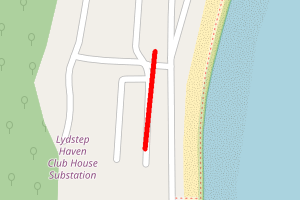 A map showing the Lydstep Haven beach stretch plotted on it