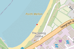 A map showing the Porth Mellon beach stretch plotted on it