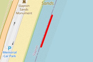 A map showing the Slapton Sands beach stretch plotted on it