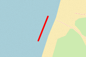 A map showing the Formby (Freshfields) beach stretch plotted on it