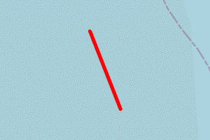 A map showing the Anderby Creek beach stretch plotted on it