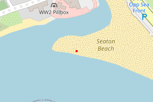 A map showing the Seaton beach stretch plotted on it
