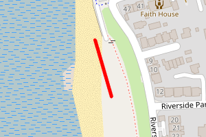 A map showing the Severn Beach beach stretch plotted on it