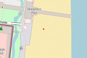 A map showing the Skegness (Central) beach stretch plotted on it