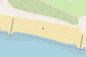 A map showing the Hengistbury Head: Big Beach Clean-up beach stretch plotted on it