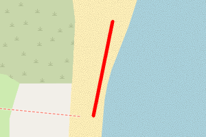 A map showing the Skegness beach south - Princes Parade Car Park beach stretch plotted on it