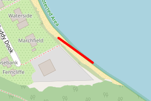 A map showing the Kingscross to Cordon beach stretch plotted on it