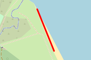 A map showing the Blackness Anchor Point beach stretch plotted on it