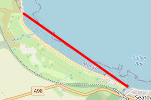 A map showing the Cullen beach beach stretch plotted on it