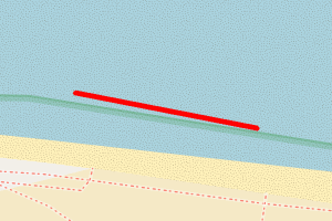 A map showing the Findhorn Back Beach beach stretch plotted on it