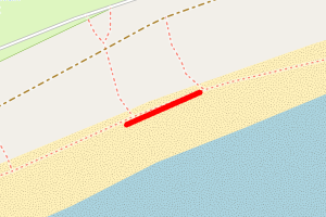 A map showing the Carradale Bay beach stretch plotted on it