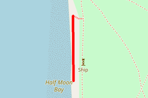 A map showing the Half Moon Bay 2 beach stretch plotted on it
