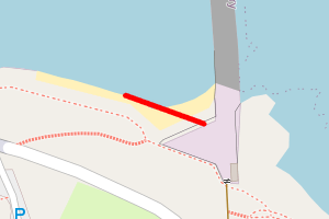 A map showing the Torry Battery beach stretch plotted on it
