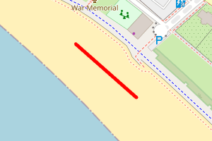 A map showing the Troon North beach stretch plotted on it