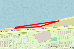 A map showing the Seton Sands beach stretch plotted on it