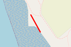A map showing the Paull beach stretch plotted on it