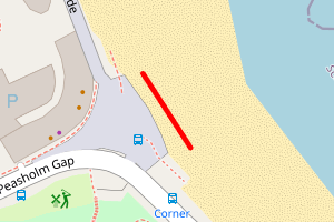 A map showing the Scarborough North Bay Promenade beach stretch plotted on it