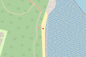 A map showing the St Helens Tower - Seaview, Nodes Point Holiday Park beach stretch plotted on it
