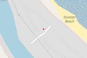 A map showing the Dunster Beach beach stretch plotted on it