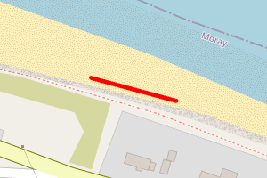A map showing the Spey Bay 2 beach stretch plotted on it
