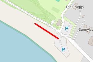 A map showing the TAP (SIF) Blackwaterfoot Golf Course Beach beach stretch plotted on it
