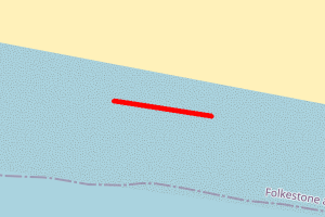 A map showing the Galloways, Lydd Ranges beach stretch plotted on it