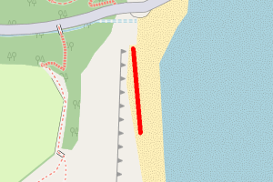 A map showing the Filey Bay-south of Royal Parade beach stretch plotted on it