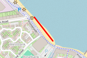A map showing the portobello beach stretch plotted on it
