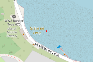 A map showing the Greve de Lecq beach stretch plotted on it