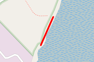 A map showing the Blagdons Meadow south beach stretch plotted on it