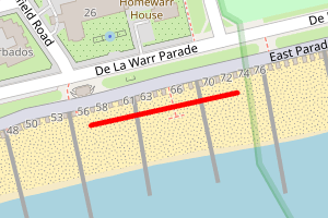 A map showing the Sutton Place Bexhill beach stretch plotted on it