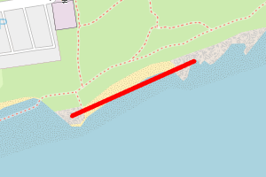 A map showing the Lundin Golf Course beach stretch plotted on it