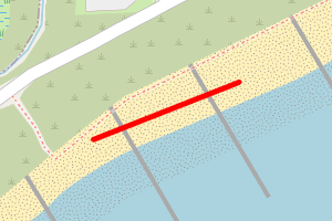 A map showing the Clair Cliff beach stretch plotted on it