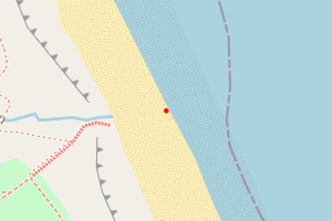 A map showing the Seaham Hall Beach South (from Vane Tempest south) beach stretch plotted on it