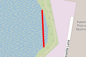 A map showing the Ernesettle Creek beach beach stretch plotted on it