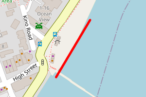 A map showing the Walton on the Naze - Central Beach beach stretch plotted on it