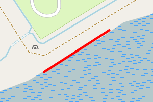 A map showing the Haven Lakeland beach stretch plotted on it