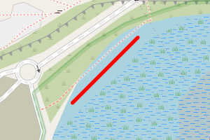 A map showing the Pegwell Bay beach stretch plotted on it