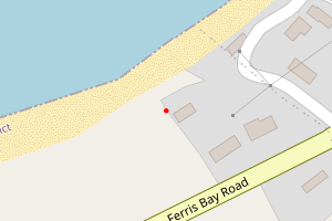 A map showing the Ferris Bay beach stretch plotted on it