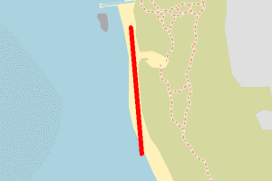 A map showing the Hightown beach stretch plotted on it