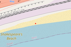 A map showing the Shakespeare Beach beach stretch plotted on it