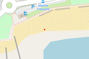 A map showing the Goring-by-Sea beach stretch plotted on it