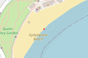 A map showing the Gyllyngvase beach stretch plotted on it