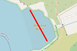 A map showing the Fort Bovisand Beach beach stretch plotted on it