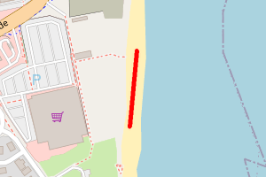 A map showing the Kirkcaldy Seafield (Opposite Morrisons) beach stretch plotted on it