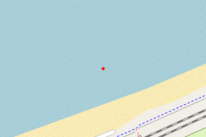 A map showing the Pensarn beach stretch plotted on it